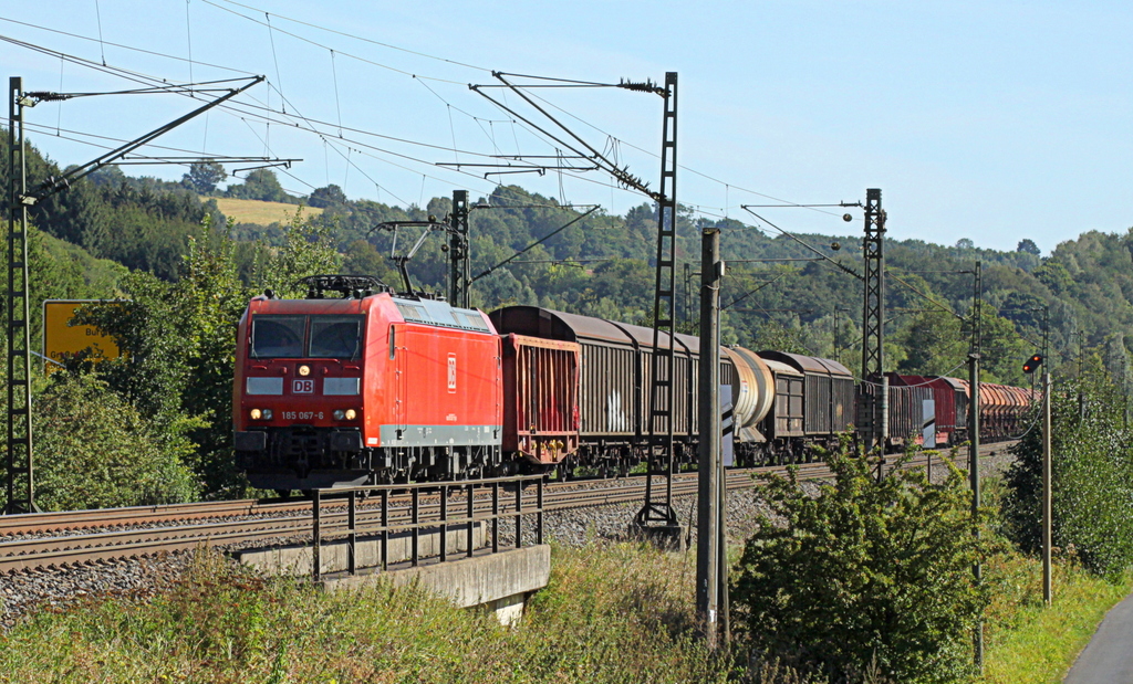 185 067 mit Gterzug am 09.09.12 in Haunetal Rothenkirchen