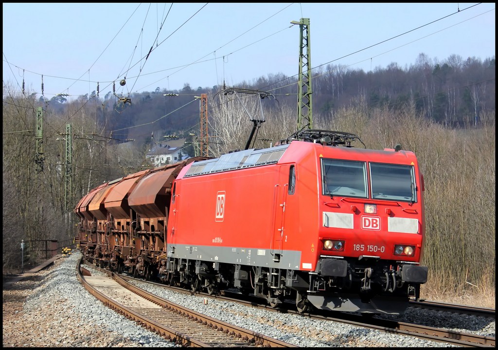 185 150 mit Gterzug am 02.04.13 in Jossa