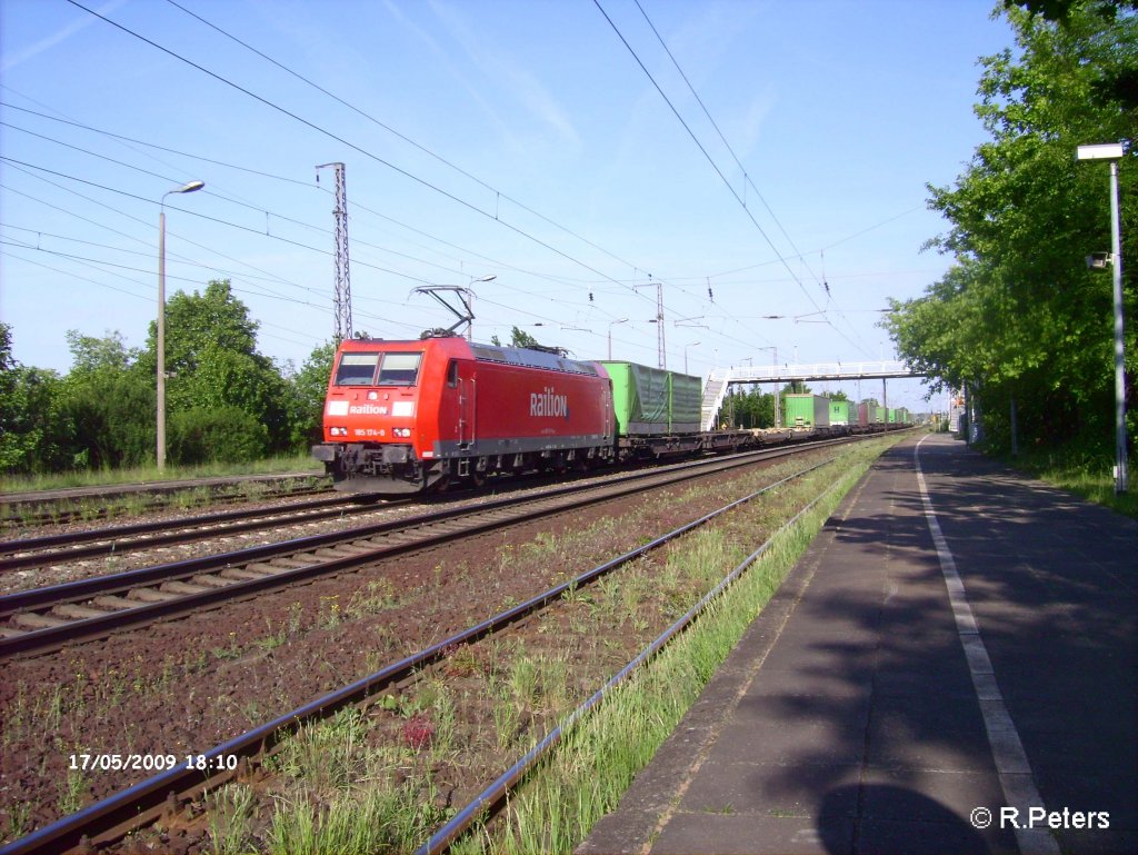 185 174-0 durchfhrt Saarmund mit den Hangartner. 17.05.09