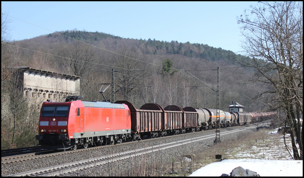 185 196 mit EZ 51552 Mnchen Nord Rbf - Mannheim Rbf am 20.03.13 in Vollmerz