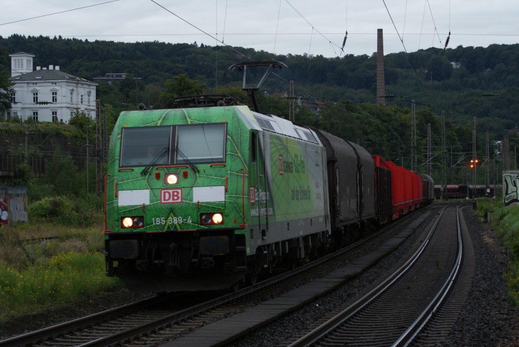 185 389-4 mit dem FIR 51111 von Kln nach Hagen in Wuppertal Steinbeck am 07.09.2010