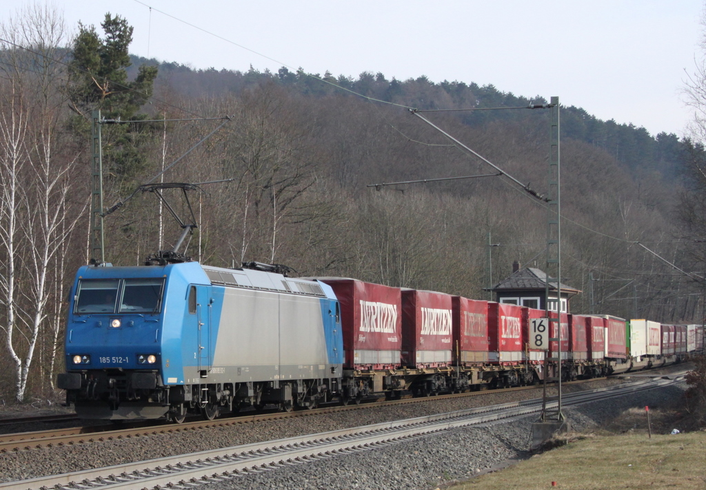 185 512-1 von TX mit Gterzug am 05.03.11 in Vollmerz