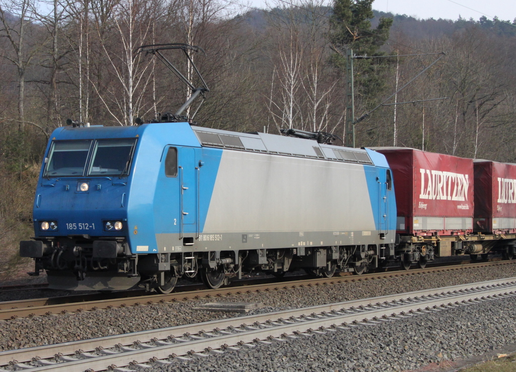 185 512-1 von TX mit Gterzug am 05.03.11 in Vollmerz