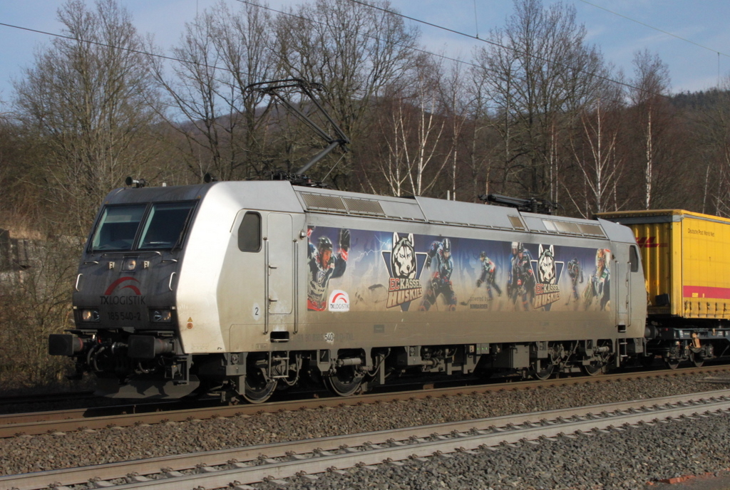 185 540-2 von TX  Kassel Huskies  am 05.03.11 in Vollmerz