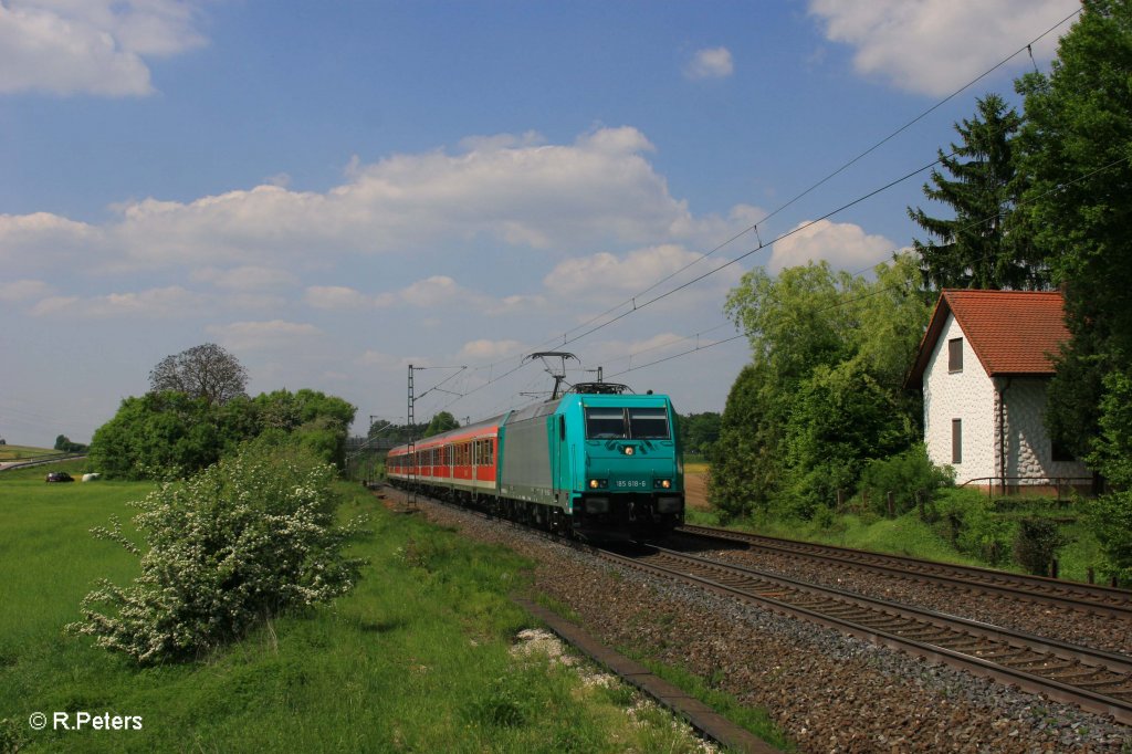 185 618-6 mit S3 39345 Neumarkt(Oberpfalz kurz vor Postbauer-Heng. 13.05.11