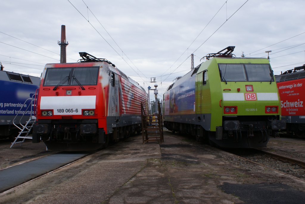 189 065-6 und 152 005-5 am 19.09.2010 in Osnabrck beim Fest 175 Jahre Deutsche Eisenbahn und 125 Jahre Bahnbetriebswerk Osnabrck