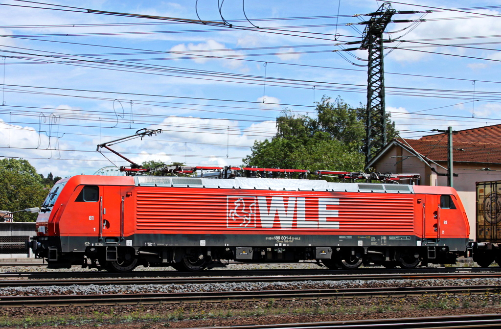 189 801 mit Warsteiner Bierzug am 06.08.11 in Fulda