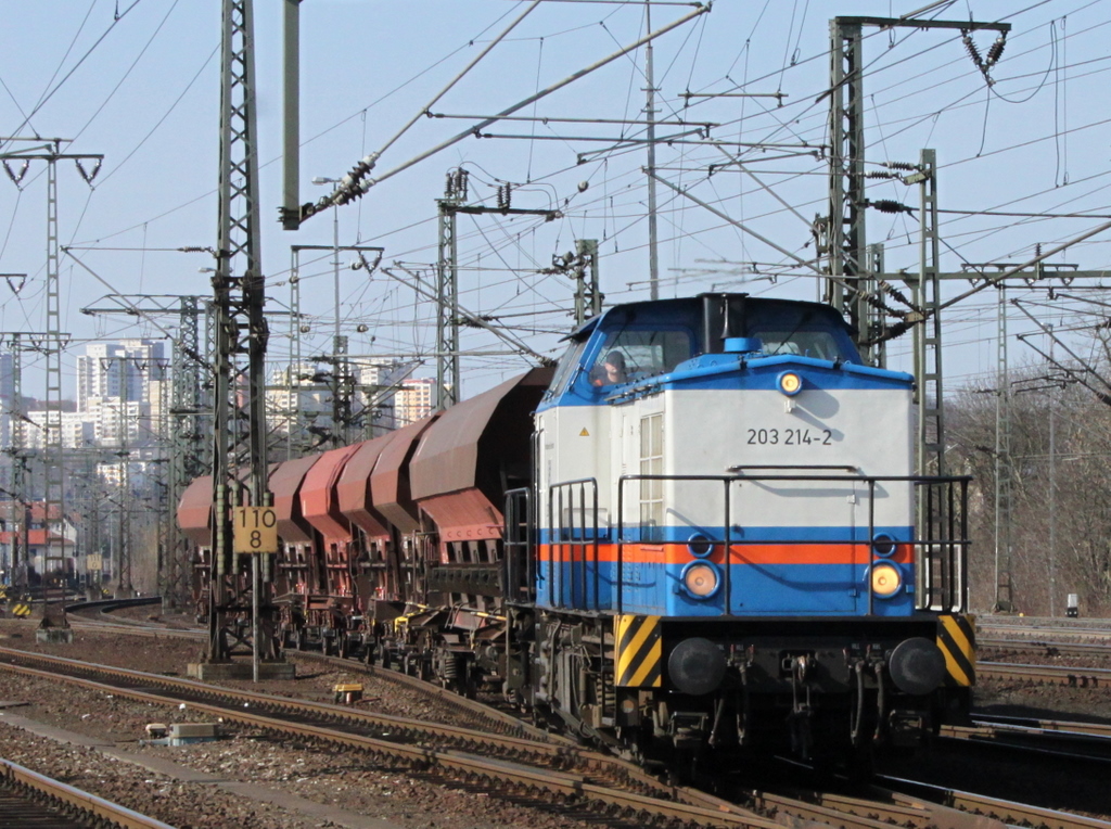 203 214-2 der NBE Rail am 22.03.11 in Fulda