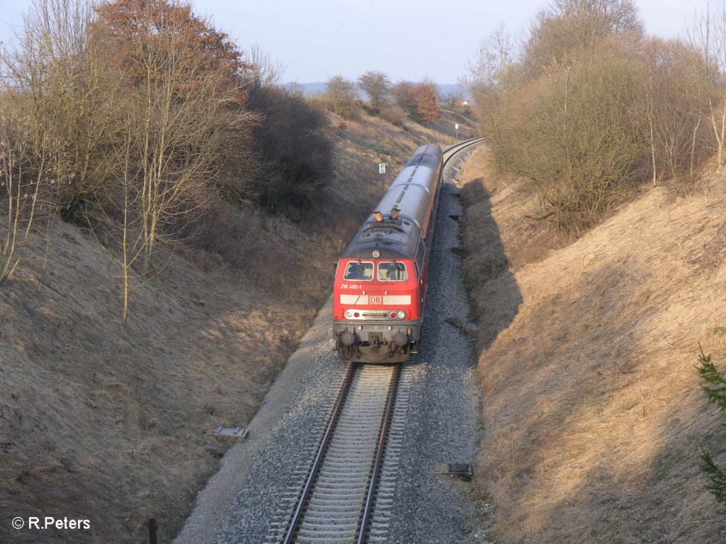 218 485-1 schiebt bei Trunkelsberg eine RB. 06.05.09