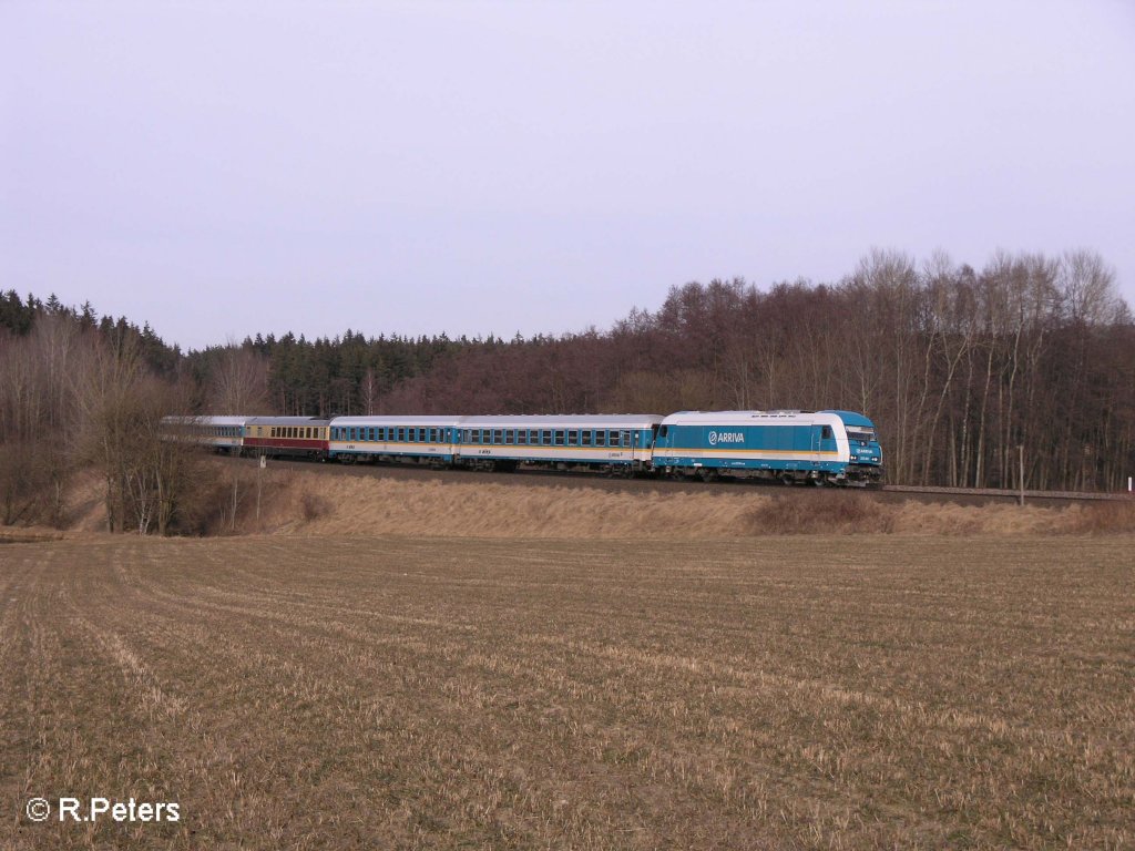 223 061 legt sich bei oberteich mit ein Alex nach Mnchen in die kurve. 17.02.08