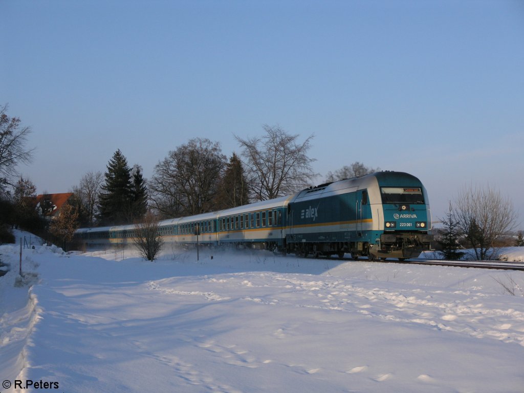 223 061 verlsst Kempten mit einen ALX nach Lindau. 21.02.10