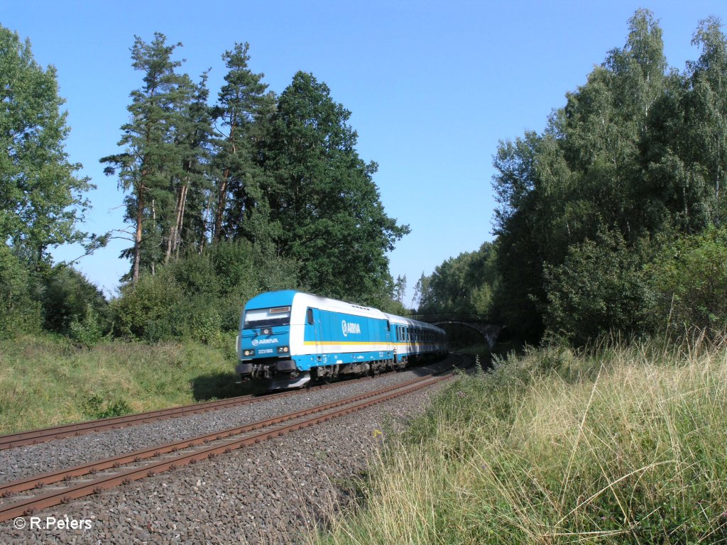 223 066 zieht bei Schnfeld den ALX37979 nach Mnchen. 07.08.09
