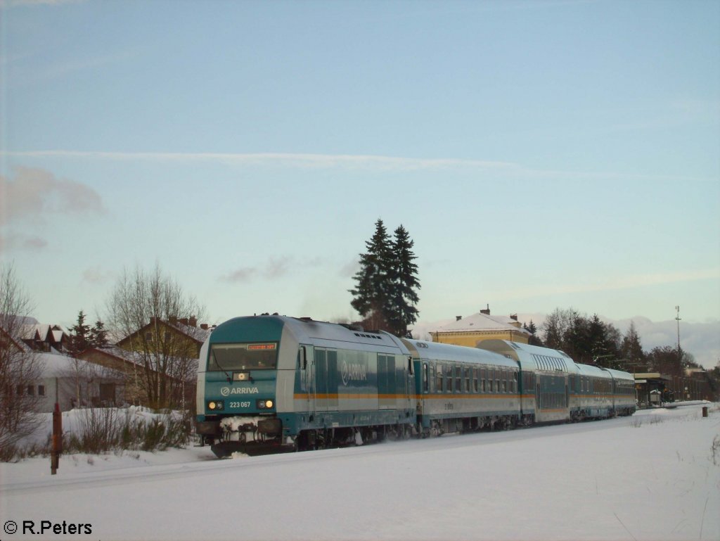 223 067 verlsst wiesau/Oberpfalz mit ein Alex nach Mnchen. 03.02.10