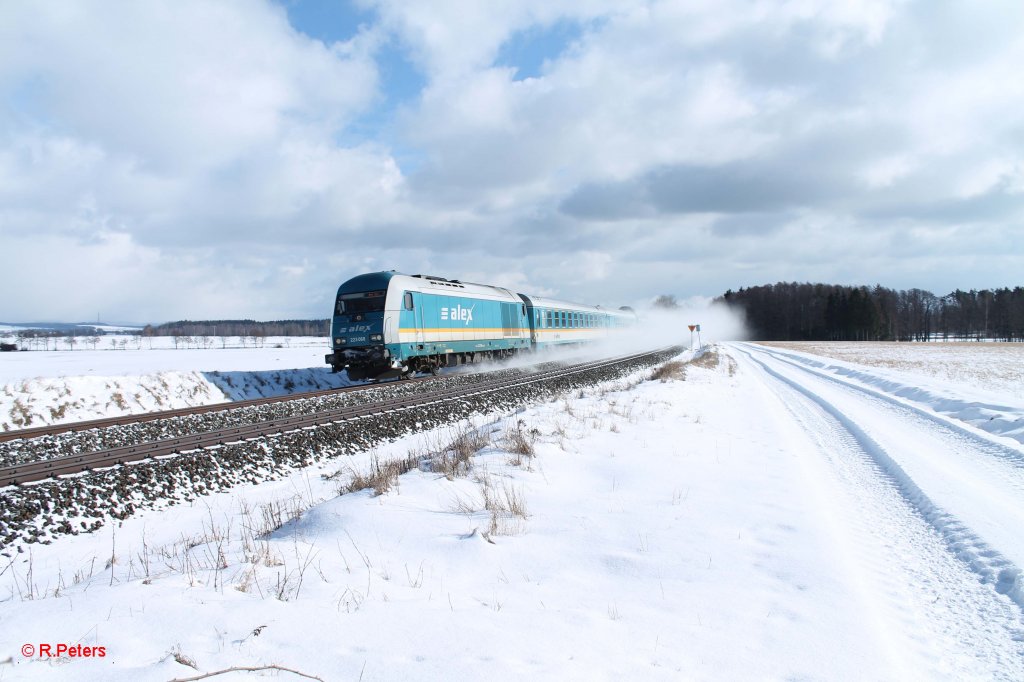 223 068 mit dem ALX84106 Mnchen - Hof bei Oberteich. 20.02.13