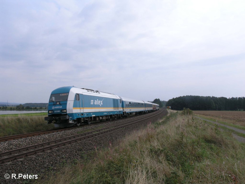 223 069 zieht bei Oberteich den ALX37976 nach Hof. 12.09.08
