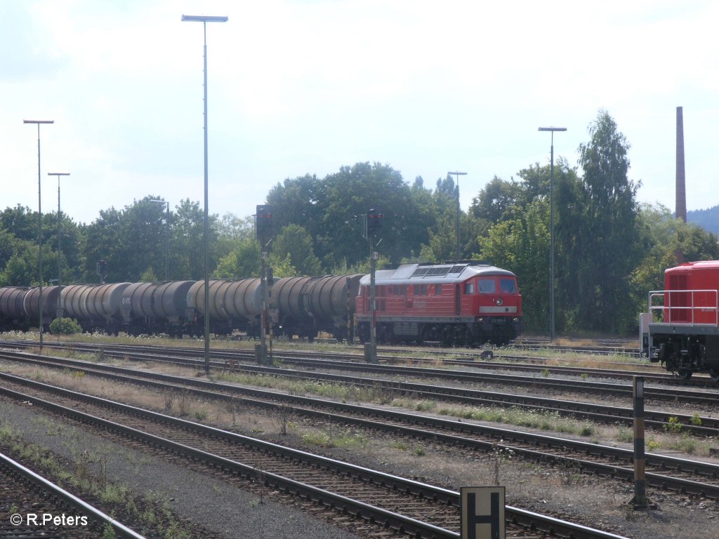 232 093-5 erreicht Marktredwitz mit ein Kesselzug. 04.08.09