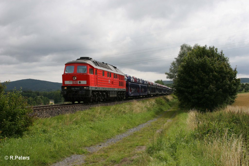 232 703-9 mit 49278 KIA-Autozug bei Seuen 22.07.11