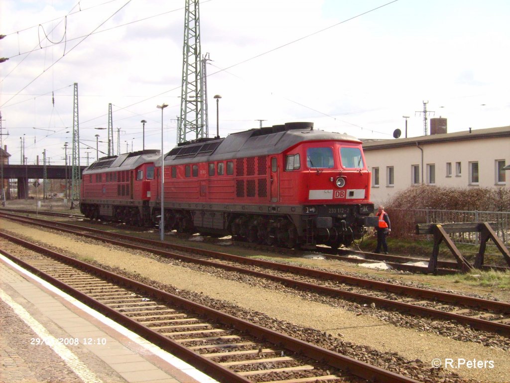 233 112-2 wird in Cottbus wieder die nchste Leistung bereit gemacht. 29.03.08