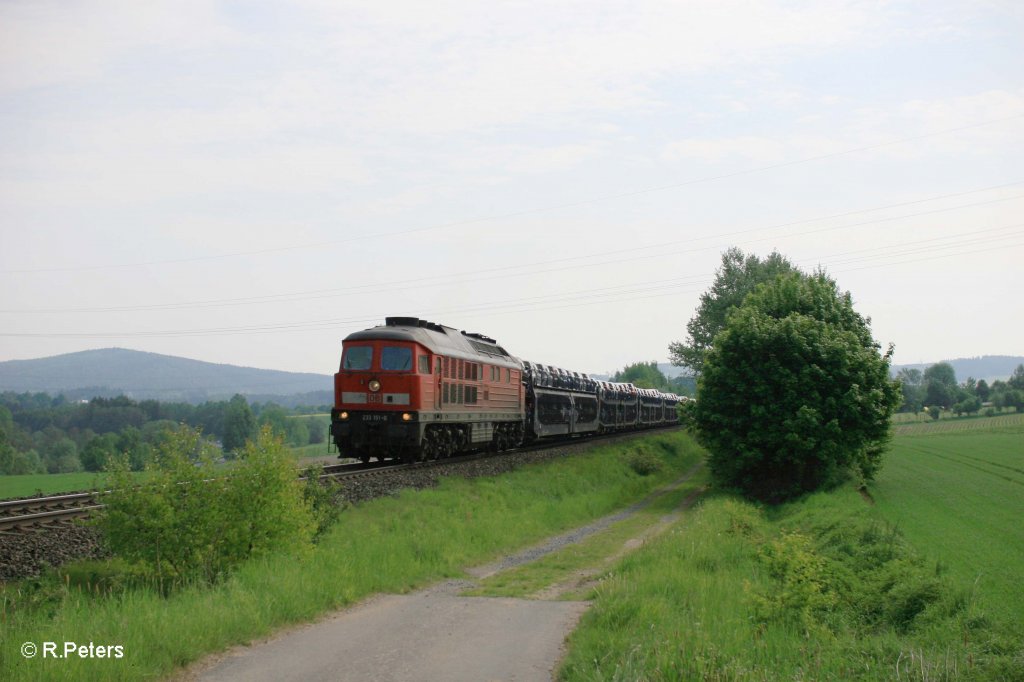 233 151-0 mit KIA Autozug aus Chep bei Seuen. 21.05.11