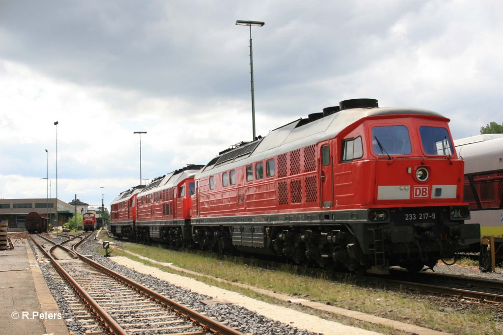 233 217-9. 232 704-7 und 233 452-2 abgestellt in Marktredwitz 12.05.12