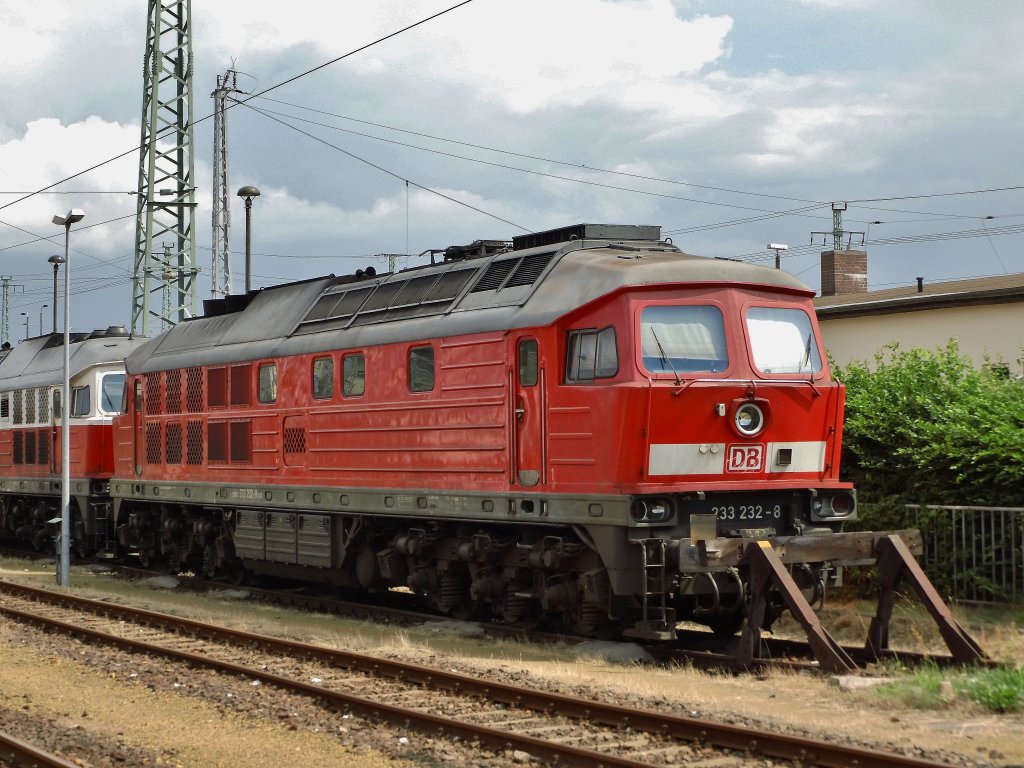 233 232 abgestellt in Cottbus Hbf, 30.07.2013.