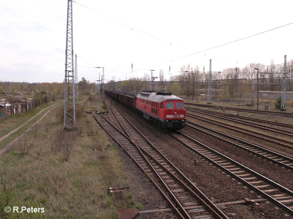 233 326-8 durchfhrt Eisenhttenstadt mit ein kohlezug. 14.04.08