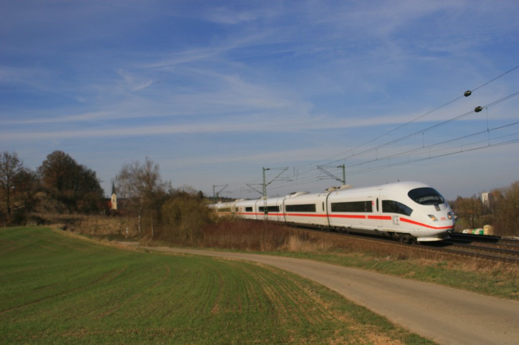 403 031-8 „Westerland/Sylt“ als ICE 787 Hamburg – Mnchen bei Fahlenbach. 24.03.11 