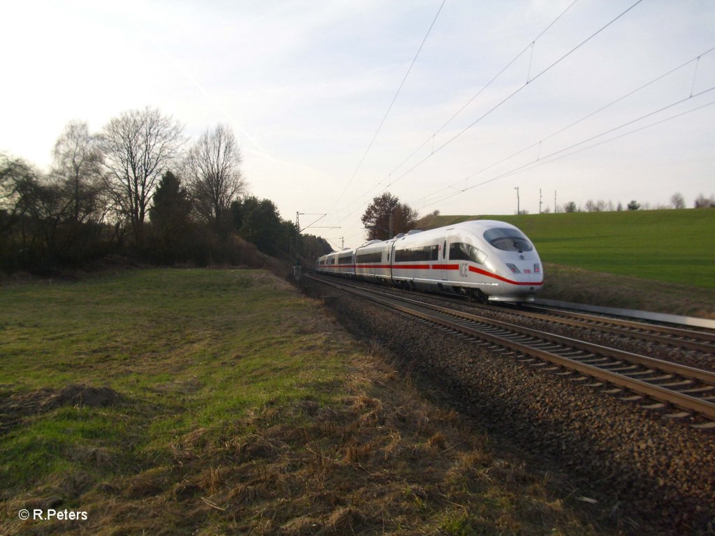 403 063-1 + 403 031-8 „Westerland/Sylt“ als ICE 1502 Mnchen – Berlin bei Fahlenbach. 24.03.11
