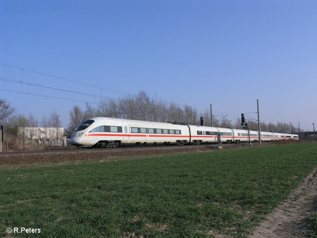 411 078-9 „Ostseebad Warnemnde“ als ICE1508 Leipzig - Hamburg Altona bei Podelwitz. 29.03.11
