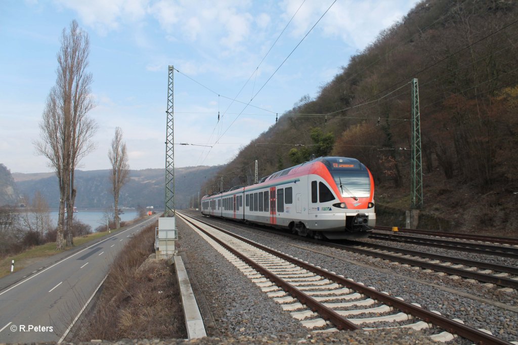 414 auf dem Weg nach Sden beim Lorelay Betriebsbahnhof. 08.03.13