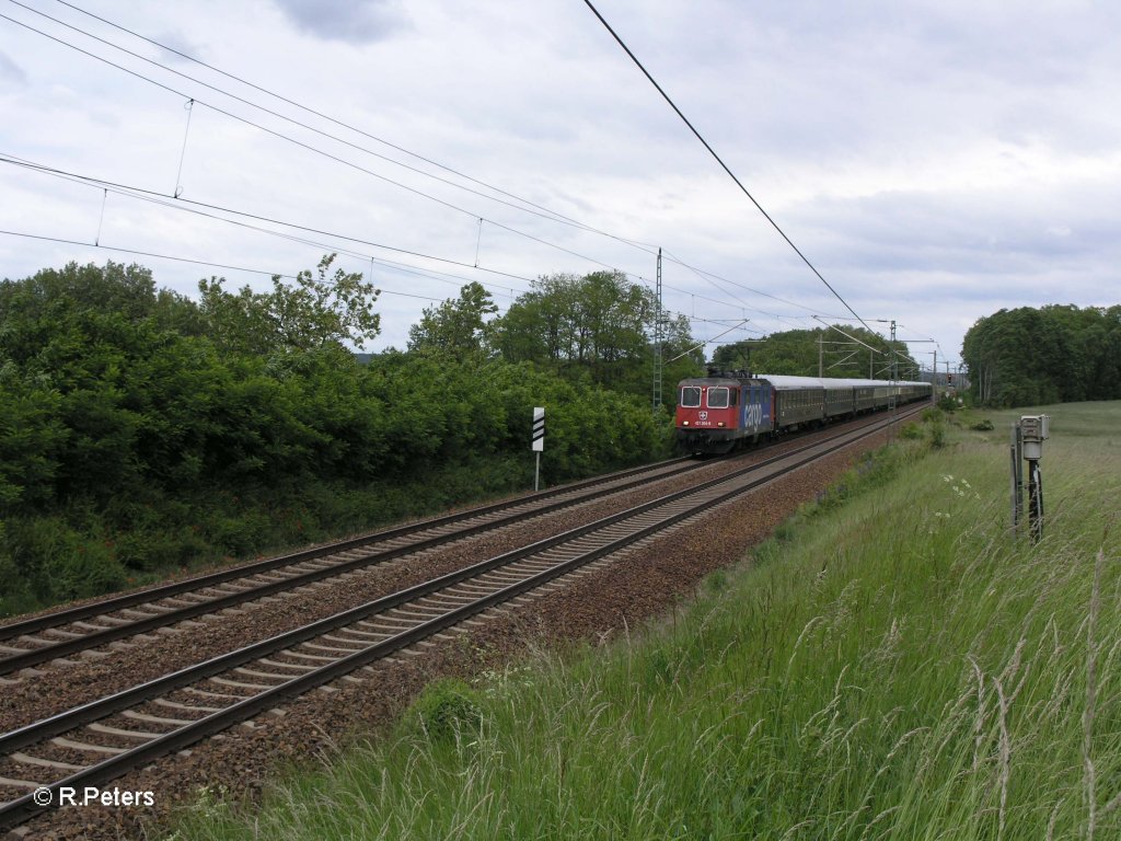 421 384-9 zieht ein IGE Sonderzug bei Jacobsdorf(Mark). 29.05.09