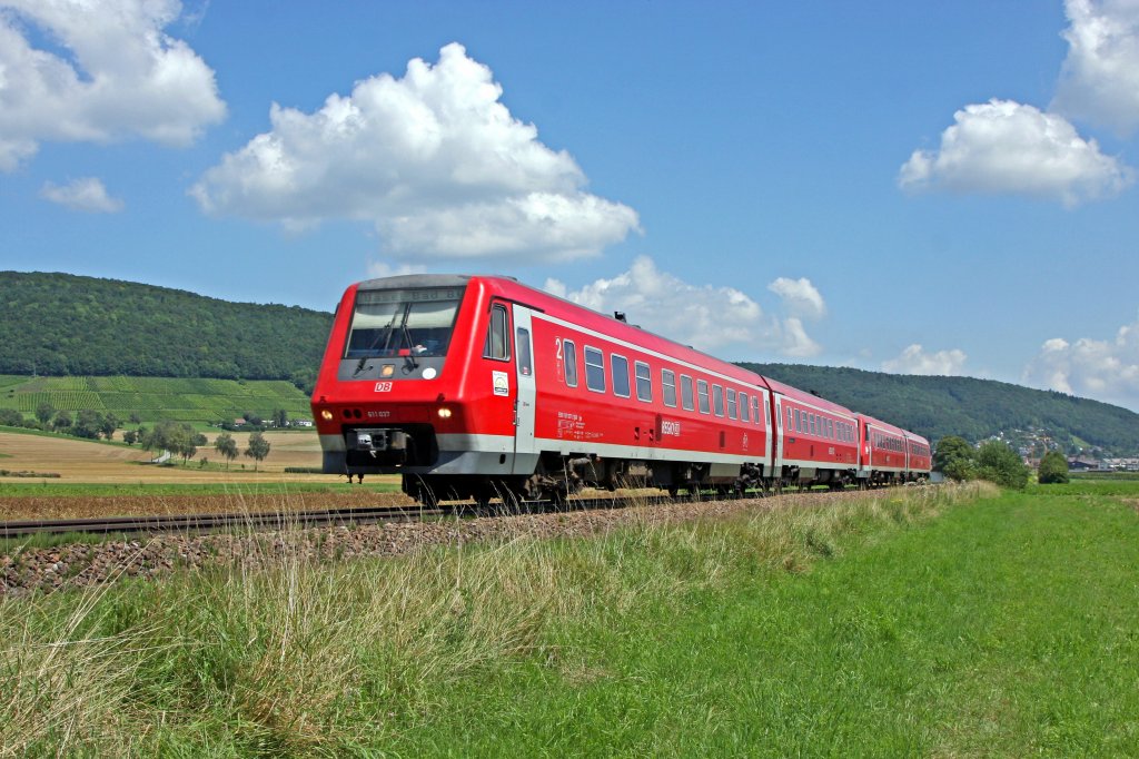 611 037,611 033 als IRE Ulm HBf - Basel Bad Bf am 04.08.09 bei Beringen