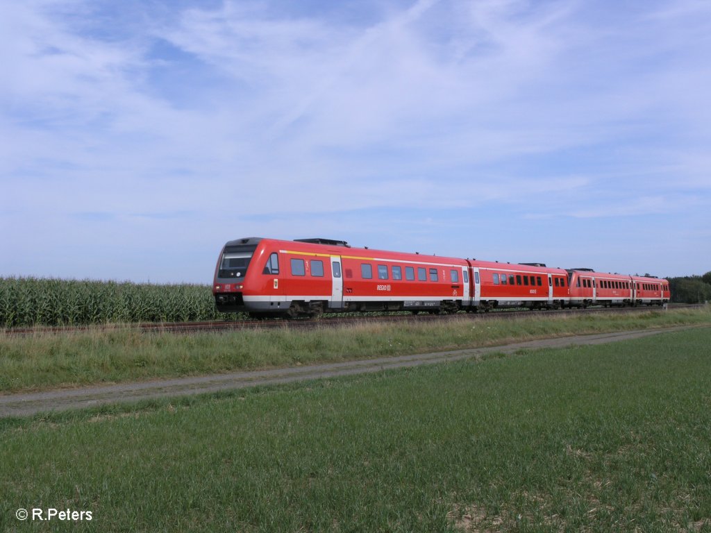 612 115-6 zieht als RE 3694 Gera bei Oberteich vorbei. 16.08.09
