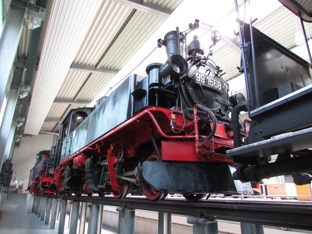 99 1568-7 stand am 14.Juli.2013 in der Fahrzeughalle Schl�ssel