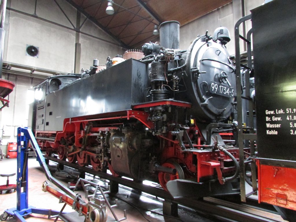 99 1734-5 stand zur Kesselrevision im Lokschuppen O´thal am 15.Juli.2013