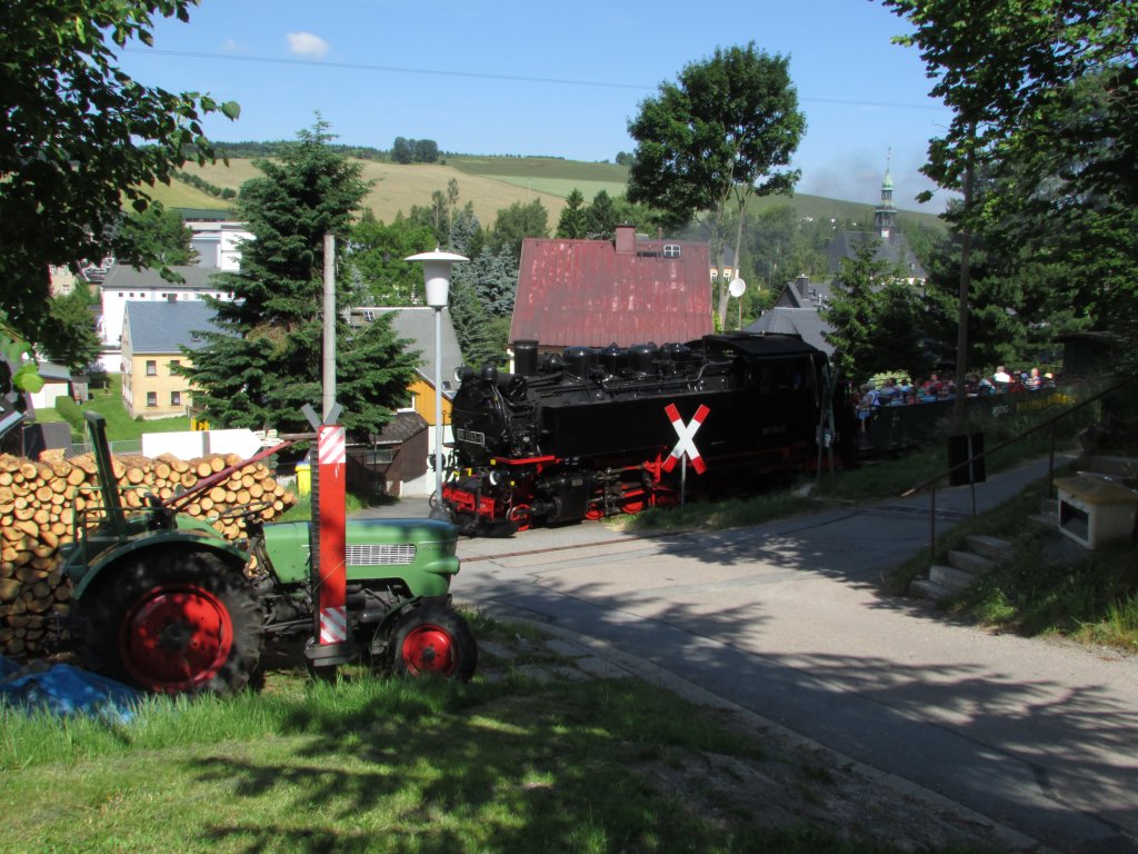 99 1741-0 f�hrt mit ihrem P 1001 in richtung Neudorf am 15.Juli.2013
