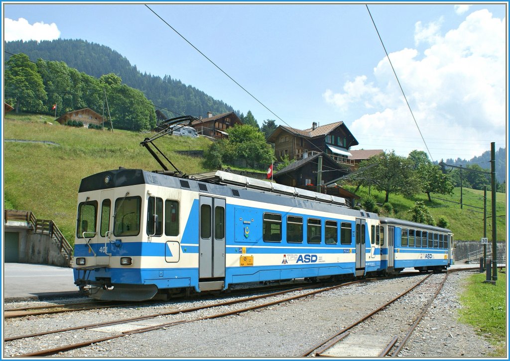 BDe 4/4 401 mit Bt in Le Sepey.
1. Juli 2010