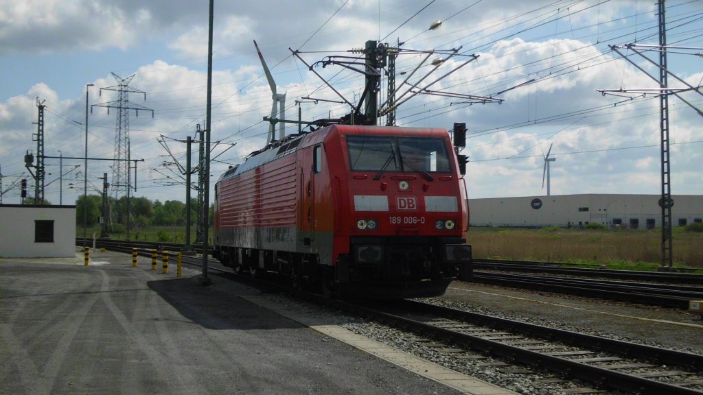 DB BR 189 006-0 in Rbf Weddewarden, Bremerhaven am 04.05.2011.