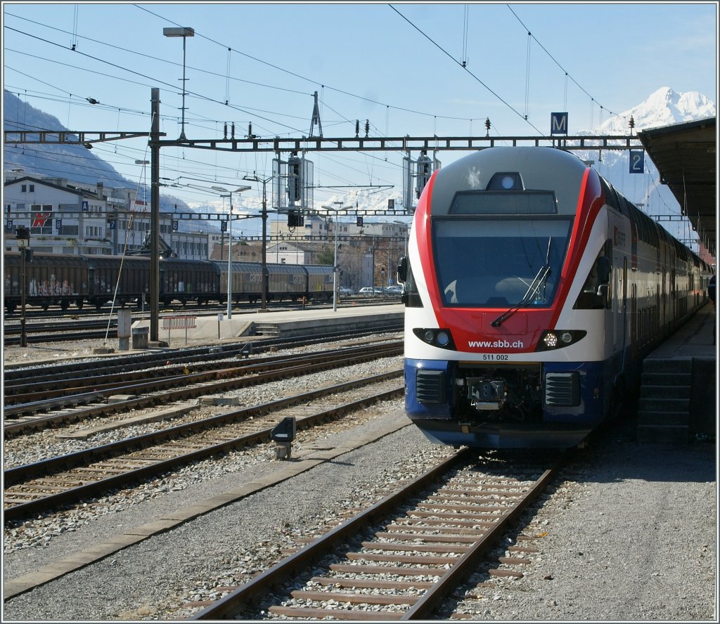 Der neue 511 002 in Sion am 5. Mrz 2011.