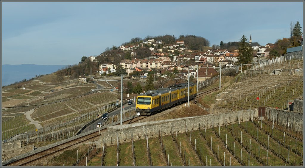 Der  Train des Vignes  kurz vor Chexbres am 14. Mrz 2011