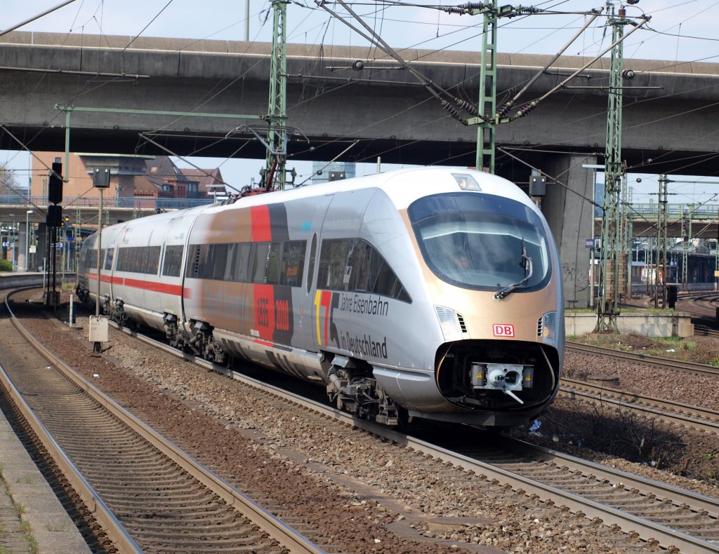 Der Werbe 411er  175 Deutsche Eisenbahn  fuhr aus dem Bahnhof Hamburg-Harburg am 24.4