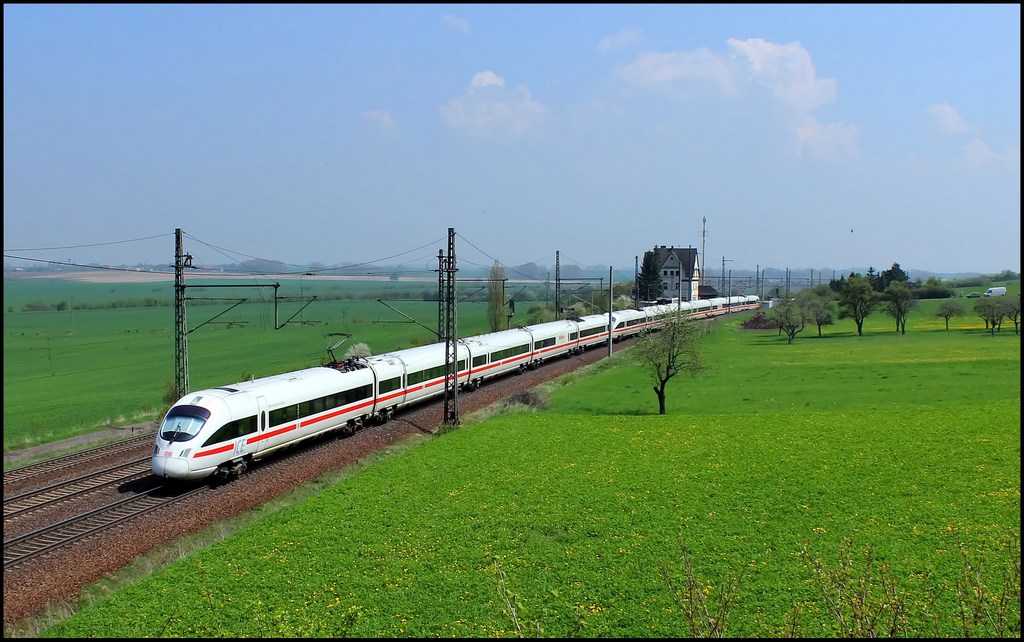 Die beiden ICE-T Homburg/Saar und Hansestadt Greifswald unterwegs Richtung Erfurt am 05.05.13 in Seebergen