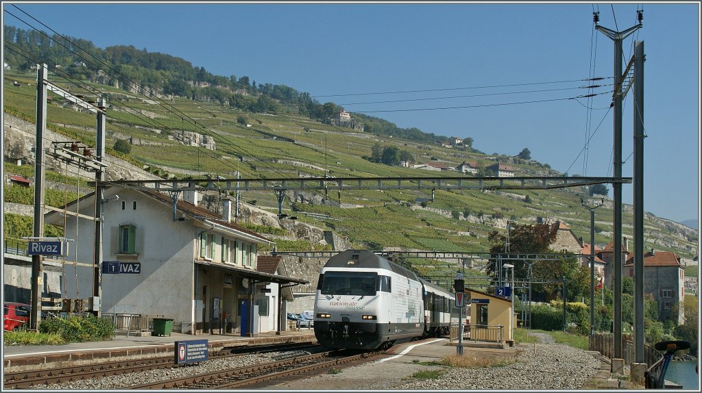 Die neuste SBB Werbelok: Re 460 003-7 wirbt mit Roger Federer fr die Versicherung National Suisse. 03.10.2011.  