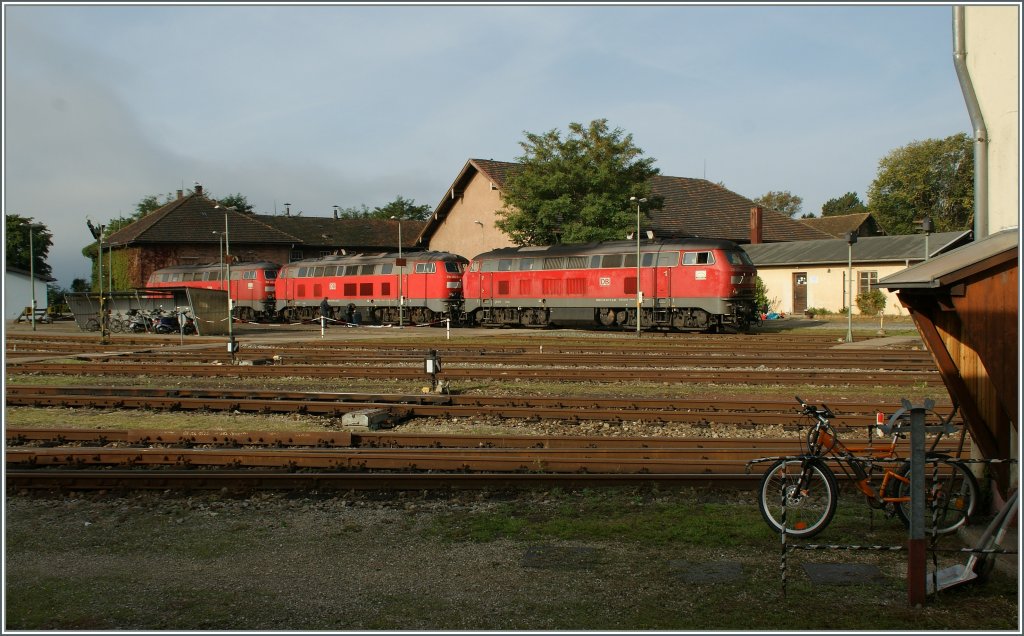 Drei V 218 in Lindau.
22. Sept. 2011