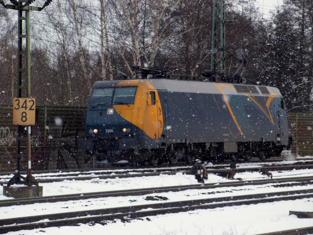 EG 3104 als LZ durch Hamburg-Harburg am 6.3.