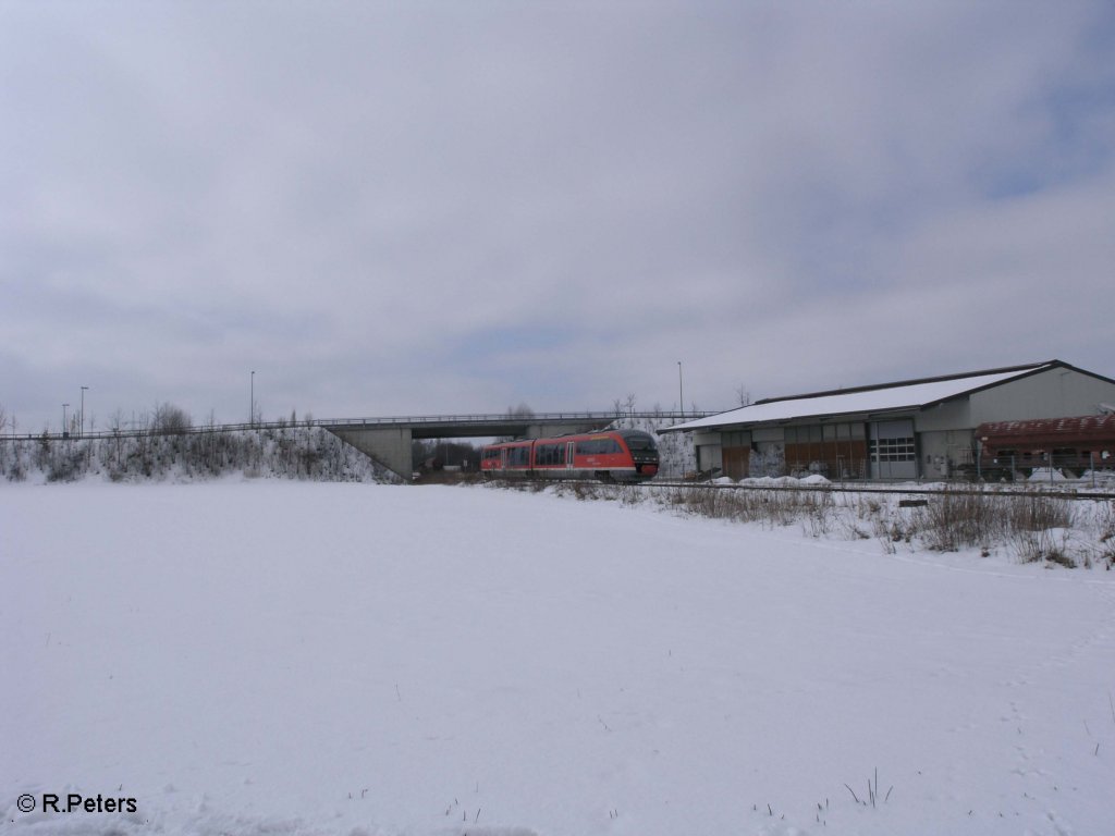 Ein 642 fhrt in Buchloe mit einer RB ein. 25.02.09