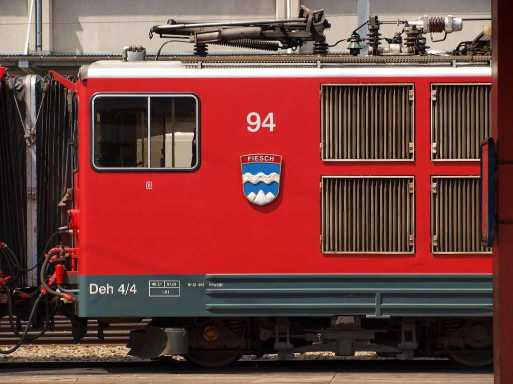 ein Gepcktriebwagen der MGB in Visp aufgenommen am 26.05.2011