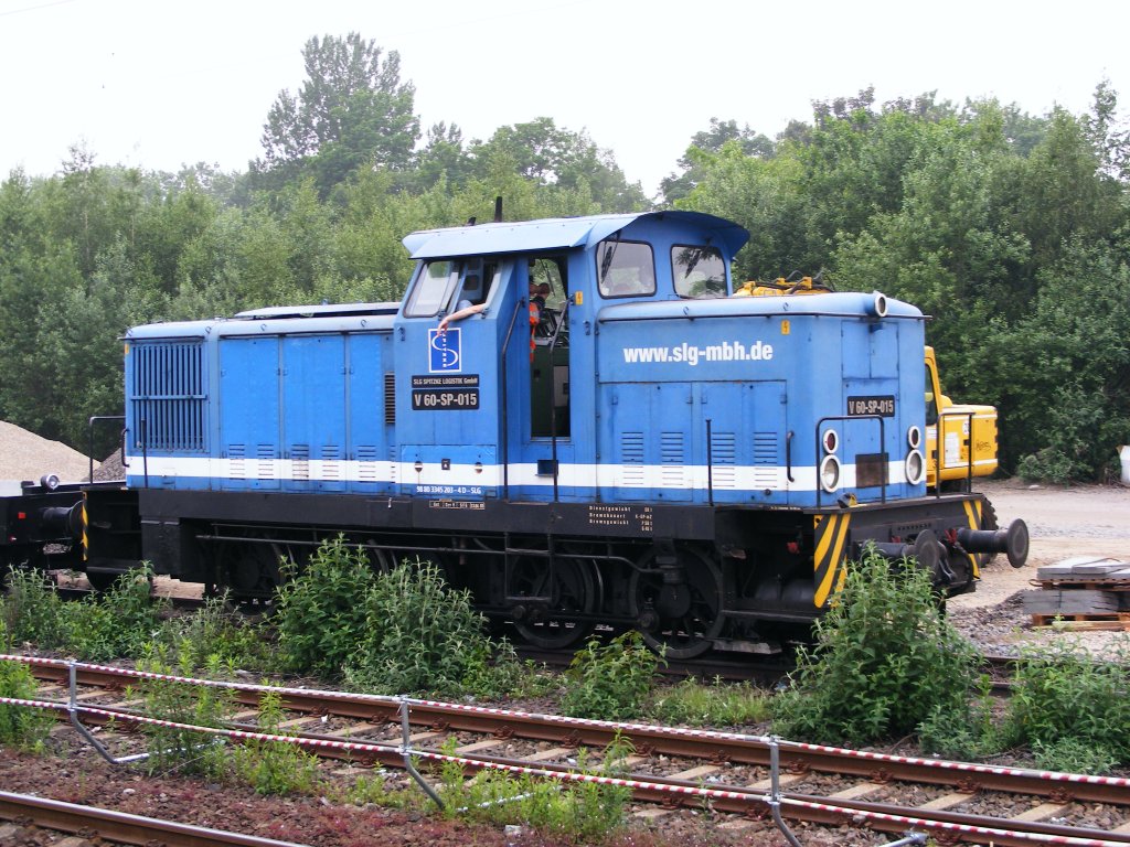 Eine ex DR V60 der SLG Spitzke Logistik GmbH steht am 30.05.2008 im Bahnhof Essen-Altenessen.