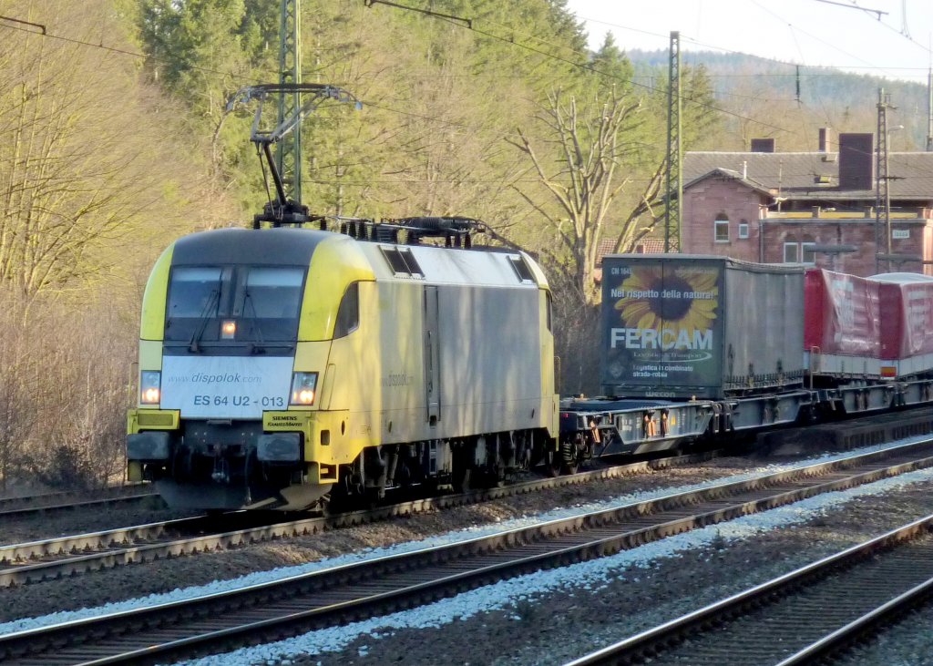 ES 64 U2-013 mit Gterzug am 03.03.10 in Jossa