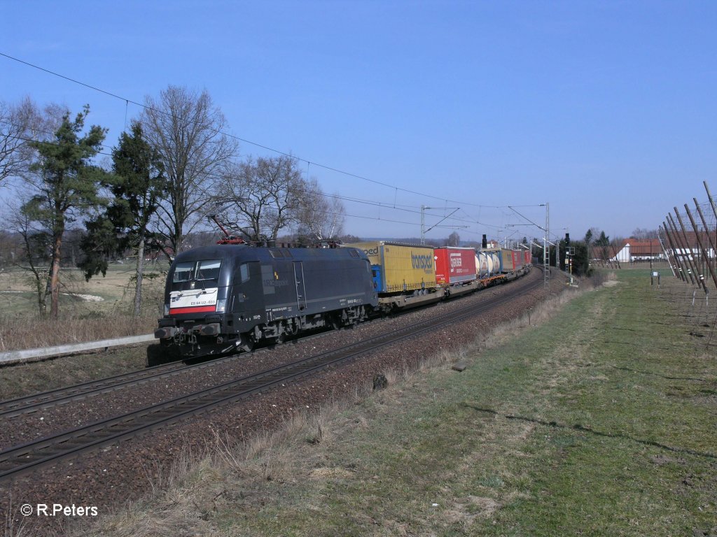 ES64 U2 033 mit Transped bei Rohrbach. 24.03.11